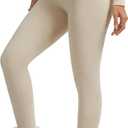 Sherpa Fleece Lined Leggings Women Winter Warm Thermal Tights Soft High Waist Thick Pants for Cold Weather (L)