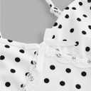 Verdusa Women's Polka Dots Cami Top Bow Lace Y2k Going Out Cute Tops (XL)