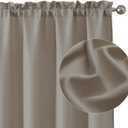 Chyhomenyc Stone Beige Curtains 45 Inch Length 2 Panels, Faux Linen Textured Semi Sheer Light Filtering Soft Airy Rod Pocket Window Treatment Drapes for Living Room Bedroom, Each 30" Wx45 L