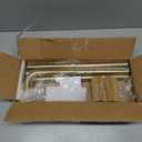 Blackout Curtain Rod Wrap Around Design, Adjustable 36-66 Inches, Wall/Ceiling Mount, 1 Inch Diameter, Room Darkening French Return Heavy Duty Metal, Modern Minimalist Bracket, Brushed Gold