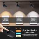 3-Color J Type Track Lighting Heads 10W LED Track Light Heads Bright Rail Ceiling Spotlight Fixtures Accent Task, 3000K-5700K, Flicker Free CRI90+ 10W 1200lm, Matte White, Pack of 6
