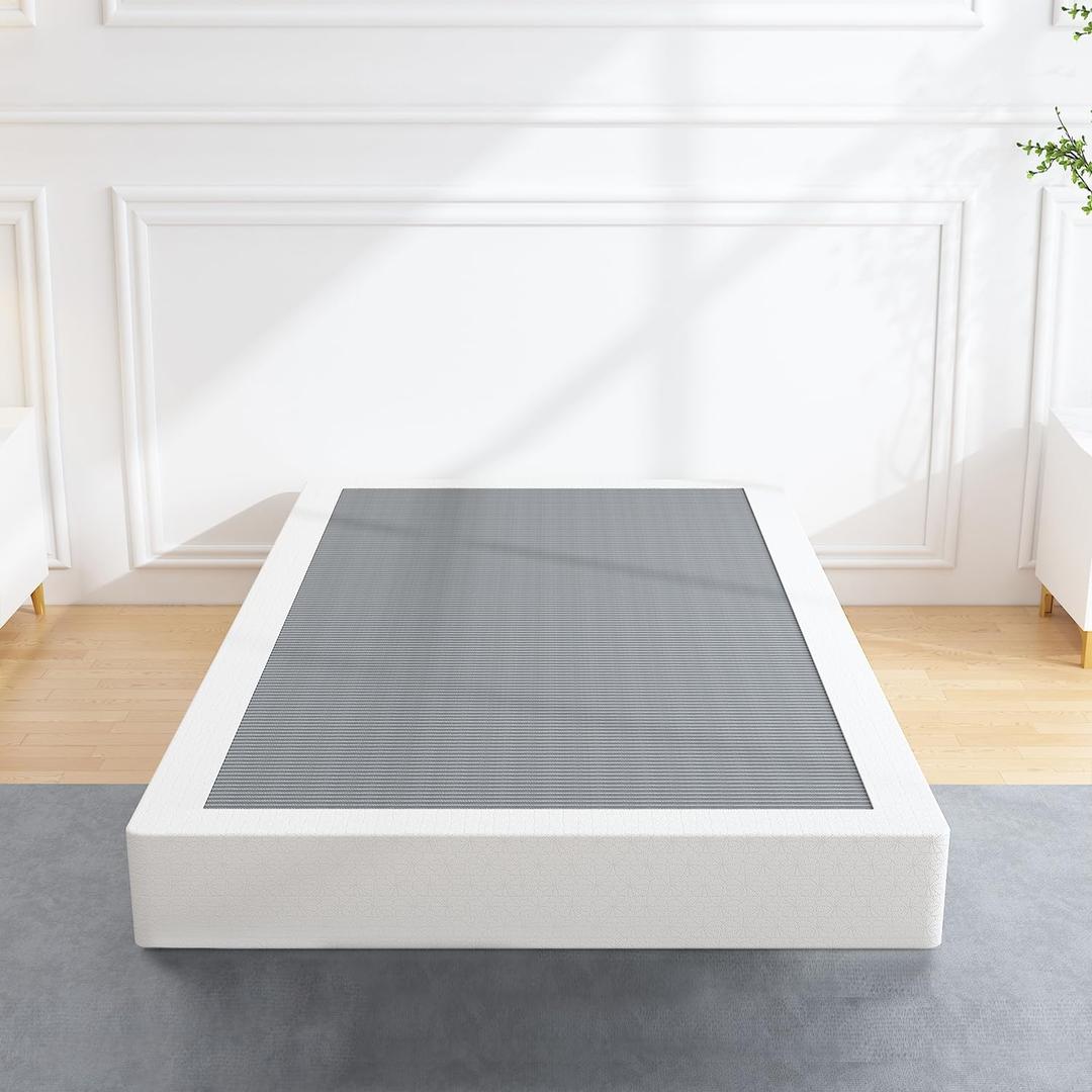 ALDRICH 5 Inch Heavy Duty Metal Box Spring Mattress Foundation 1500lbs Max Weight Capacity/Non-Slip/No Noise/Easy Assembly/Easy Clean Cover,Twin