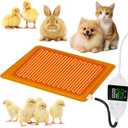 Chicken Heated Pads, Pet Heating Pad, Small Animal Indoor Outdoor Heating Pad, Waterproof, Warming Nesting Pad for Cat Dog Rabbit Chick Brooder Chicken Coop, Heating Plate for Pets (12" x 16" Orange)