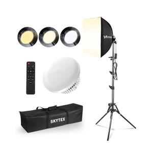 Skytex Softbox Lighting Kit(1-2Pack),16x16in Soft Box|Upgrade 135W 2700-6400K 100V-240V E27 LEDBulb Continuous Photography Lighting,Photo Studio Light Equipment for Camera Shooting Video Recording