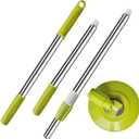 Extended Spin Mop Replacement Mop Handle, Upgraded 60-inch 360 Degrees Rotating Telescopic Replacement Mop Stick for Spin Mop Bucket Cleaning System Floor Cleaning (Plastic Disc, Green)