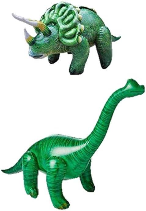 Inflatable Brachiosaurus Triceratops 2pcl Dinosaur Great for Pool, Party Decoration, Birthday for Kids and Adults by Jet Creations DI-TRIBRAC, Multi
