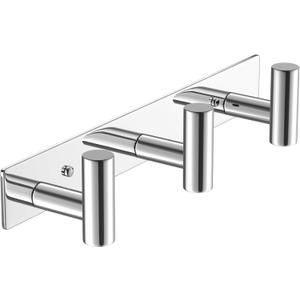 VAEHOLD Hat and Coat Wall Mount Rack - Hooks for Robes, Bags, Keys, and Towels - Bathroom Towel Hanger Organizer (Polished Chrome, T Shape 3 Hooks 1 Pack)