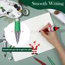 NEWEST 12 Pieces Christmas Beadable Pens Kit Cute Snowman Bead Pens with 48 Beads & 3 Ribbons DIY Pen Making Kit Black Ink Beaded Ballpoint Pens Bulk for Christmas Gifts School Office Supplies