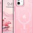 BENTOBEN for iPhone 12 Mini Case, Cute Butterfly Pattern iPhone 12 mini Magnetic Case [Compatible with MagSafe] Translucent Matte Slim Women Girl Protective Cover for iPhone 12 Mini 5.4 inch, Pink