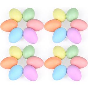 Geiserailie 24 Pcs Easter Ceramic Eggs 2.44" DIY Easter Eggs Basket Stuffer Paint Party Favors Decorations Craft Set for Hunt, Home Decor, Keepsake Gift(Soft Color)