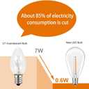 S14 Replacement LED Light Bulbs, Shatterproof & Waterproof 0.6W S14 LED Bulbs, Outdoor String Lights, E12 Base Patio Edison LED Light Bulbs, Warm White 2200K Plastic 70LM Non-Dimmable 50 Pack