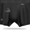 Premium Men's Naked Feeling Air Micro Modal Boxer Briefs - Softer Than Cotton-Athleisure Mens Underwear Trunks (Large, 1-pack/Wolfram Black)