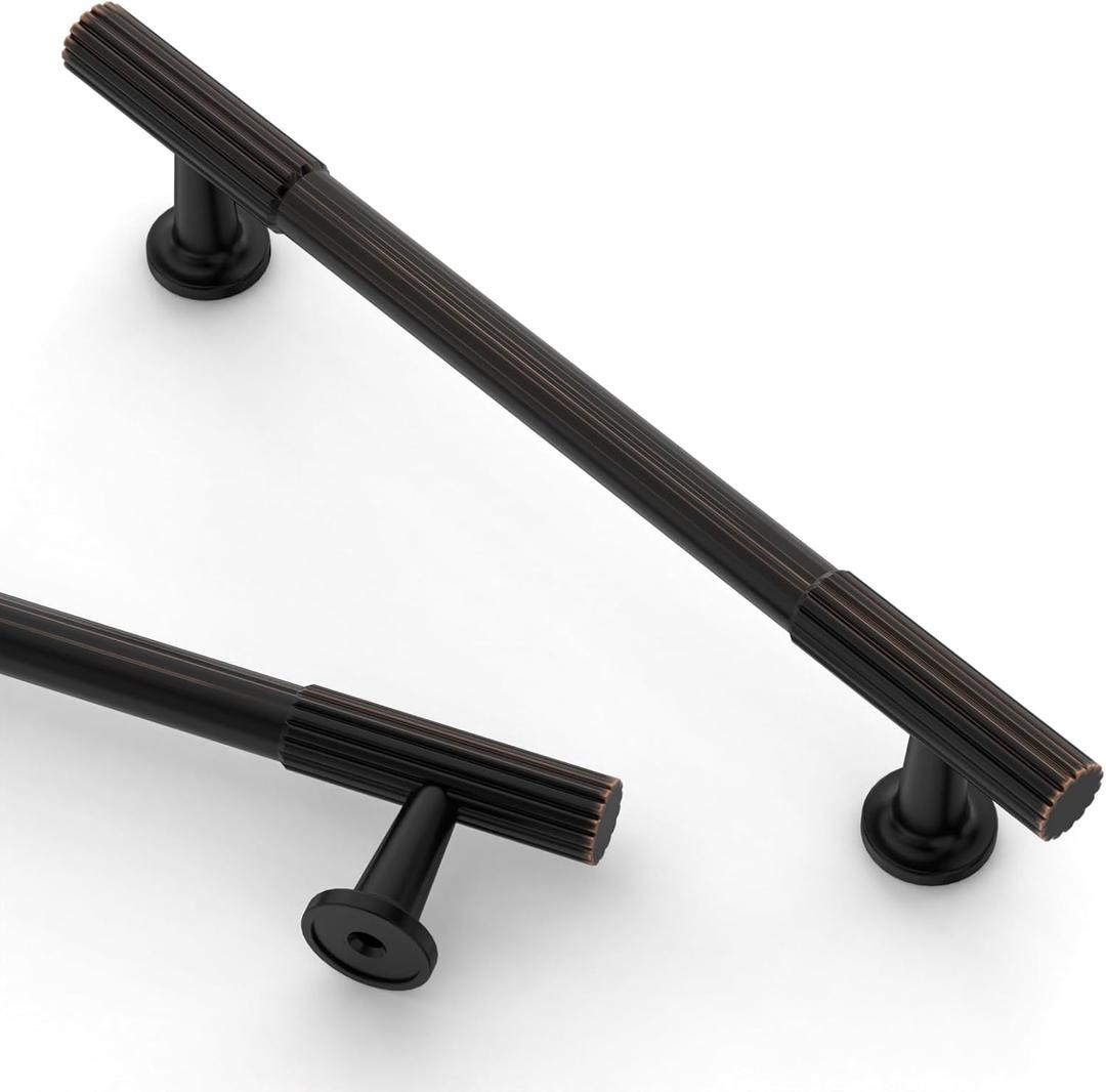 Asidrama 10 Pack 5 Inch(128mm) Oil Rubbed Bronze Cabinet pulls Kitchen Cabinet Handles, Kitchen Cabinet Hardware for Cupboard Drawer Pulls