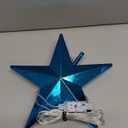 Blue Christmas Tree Star Topper with Lights, 8.5-Inch Light-Up Christmas Tree Topper with Remote Control, 4 Brightness Levels & 8 Light Modes, Faux Mercury Glitter Design with 20 Lights