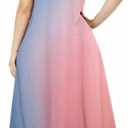 Women's Summer Maxi Dress Long Dress Casual Boho Sleeveless Strap Smocked Tiered Long Beach Sun Dresses (Pink, XL)