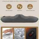 Spine Triple Fusion Back Massager, Smooth Lumbar Support Pillow with Heat, Vibration, Traction, Lumbar Massager Support Pillow Adjustable Height for Bed and Chair for Relief Deep Tissue