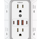 JcBlaon Outlet Extender Surge Protector - 6 Outlet Splitter with 4 USB Ports (2 USB C), Multiple Plug Expander Wall Charger, 3 Sided Multi Plug Wall Adapter Power Strip for Home Office Kitchen Travel 