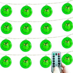 Upgraded Grinch Christmas Decorations, 20 LED 11ft Christmas Lights Battery Operated with Remote/Timer, Waterproof Christmas String Lights for Tree Home Bedroom Yard Outdoor Indoor Decor Upgraded Grinch Christmas Decorations, 20 LED 11ft Christmas Lights Battery Operated with Remote/Timer, Waterproof Christmas String Lights for Tree Home Bedroom Yard Outdoor Indoor Decor