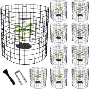 Adnee 10 Packs Wire Plant Protector from Animals - 12" H X 12" D Metal Mesh Plant Cage Covers - Sturdy Garden Bunny Barricades Chicken Wire Cloche for Plants Shrubs Vegetables Flowers