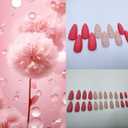 Press on Nails with Designs, Fake Nails Medium Long, 5 Packs (120 Pcs), French Tip Soft Gel Nails, Almond, Frosted, Bright-Diamond, Leopard-Print, Personal Fashion, Glue on Nails Kit