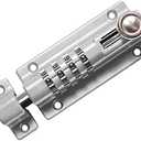 RESET-008 Combination Locking Bolt,4 Digit Combination Door Security Slide Latch Lock Set Your Own Password,Sliver