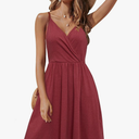 STYLEWORD Womens Sundress Summer Floral Wrap V Neck Backless A-Line Casual Beach Midi Dress, Size L