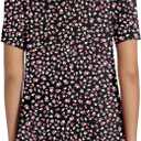 POPYOUNG Women's Summer Long Tunic Top To Wear With Leggings Short Sleeve Shirt Loose Fit Dressy. M Size