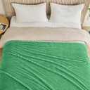 Throw Blanket for Couch - Flannel Fleece 3D Striped Ribbed Bed Blanket.Super Soft Blankets for Women Girls,Teacher Gifts Birthday Gifts Room Home Dorm Decor (Green, Throw(50"x60"))
