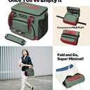 SUNNY BIRD 12L Large Insulated Lunch Bag, Foldable Lunch Cooler Box for Women Adult and Men, Fits 18 Cans (Green with Boho Strap)