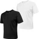 Men's Athletic T Shirts Crew Neck Breathable Quick-Dry Short Sleeve Workout T Shirt for Gym Running Fitness 1&2&5 Pack (XX-Large, Black+white)
