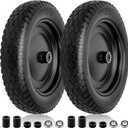 Cenipar 4.80/4.00-8" Flat Free Tire and Wheel - 14.5" Solid Flat-Free Replacement Tire with 5/8"& 3/4" Axle Borehole, Adjustable Centered Hub 3-7" for Wheelbarrow Garden Trailer and Trolley