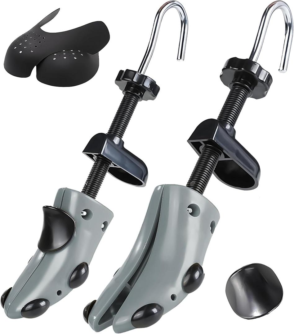 Shoe Stretcher Shoe Trees,Adjustable Length & Width for Men and Women,4-Way Adjustable Shoe Expander Widener (Grey)