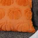Fall Halloween Throw Pillow Covers 18x18 inch Set of 2 Pumpkin Decorative Pillow Cases Plush Faux Fur Wool Couch Cushion Case for Chair Sofa Bedroom Living Room Home Decor (Orange Pumpkin)