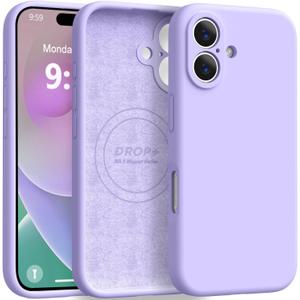 Ktele Magnetic for iPhone 16 Case [Compatible with Magsafe] [Premium Silicone Satin-Smooth Touch] Slim Shockproof Anti-Scratch Microfiber Lining Case, 6.1 inch, Light Purple