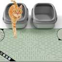 OHMO Cat Litter Mat Large Trapping Mat Premium Silicone Rubber 31.5x23.6 Sage Green, Waterproof and BPA Free Kitty Litter Box Mat, Easy to Clean and Keeps The Floor Tidy
