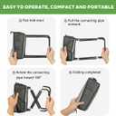 Portable Ultralight Travel Stool Camping Chair Fishing Stool - Gray Carbon Steel and Keychain, Handbag Style Pocket Foldable (Medium, Grey)