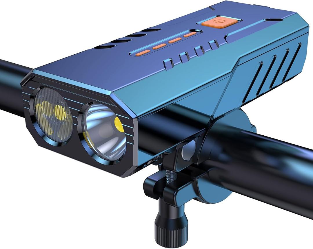 Bike Lights for Night Riding, Super Lumen 360 Rotatable 10000 Lumen Bike Headlight, 1200 Lumen Larger Wide Angle 3000 mAh Bicycle Lights Front and Rear