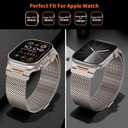 Milanese Loop Compatible with Apple Watch Ultra 3/2/1 Band 49mm 46mm 45mm 44mm 42mm, Magnetic Stainless Steel Strap Bands for iWatch Ultra SE 3/2/1 Series 11 10 9 8 7 6 5 4 3 2 1 Men, Titanium