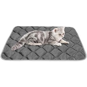 ULIGOTA Self-Warming Cat Bed and Heating Mat - Thermal Pet Bed for Dogs and Cats - Crate Pad (27.6"L x 18.8"W x 0.5"Th, Grey)