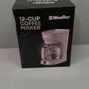 MELLERHOME 12-Cup Pink Coffee Maker - Borosilicate Carafe, Auto-Off, Pink Accessories, Reusable Filter, Anti-Drip, Kitchen Appliances, Keep-Warm Function, Kitchen Dcor