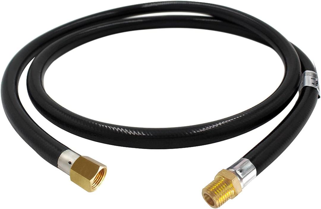 MCAMPAS 1/4 Inch NPT Propane Appliance Extension 5 Feet High Pressure Hose For Gas grills, Turkey Fryers, Fire Pit, Mr Heater.RV Equipment Etc- 1/4" Male NPT x 1/4" Female NPT