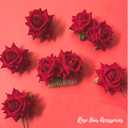 Red Rose Flower Hair Clips for Women - 6 Pcs Floral Hair Barrettes Pins Rose Hair Accessories for Bridal Wedding Halloween Costume, Havana Nights Flamenco Mexican Fiesta Dresses Party Prom