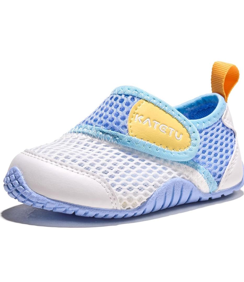 Toddler Wide Toe Box Shoes Baby Boys Girls First Walking Shoes Breathable Non-Slip Lightweight Tennis Casual Indoor Outdoor Sneakers Blue US 7 Toddler