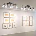 MELUCEE LED Ceiling Spotlight Kitchen Track Lighting Kits 5-Light Bathroom Vanity Light Black Wall Mounted Lamp with Flexibly Rotatable Light Heads, Built-in LED Chips, 5-Color Temperature Adjustable