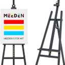 MEEDEN Heavy Duty Easel Black: Wood Art Easel for Painting and Display, Adjustable Angle and Height 57" to 76" H, Holds Canvas up to 43",Holds 22 lbs