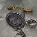 MEASUREMAN Fuel Pressure Gauge Kit 0-15Psi Stainless Steel Glycerin Filled, 1-1/2" Dial Size, with 5/16" Fuel Line Fuel Pressure Brass T-Fitting Adapter, Center Back Mount