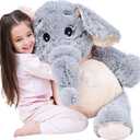 IKASA Giant Elephant Stuffed Animal Plush Toys Soft Gifts (Gray, 39 inches)