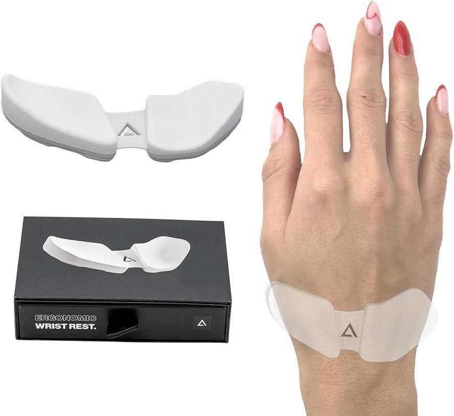 DELTAHUB Carpio 2.0 - Right-Handed Truly Ergonomic Wrist Rest for Mouse, Carpal Tunnel Support, Pain Relief, Anti-Fatigue, Easy Glide, Sleek, Office Computer, Laptop, Gaming - Large, White