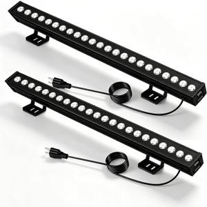 2Pack 72W Outdoor Wall Washer Lights, 40 Inch 5000K Daylight White LED Wall Washer Light Bar, 120V Waterproof IP67 Outdoor LED Light Bar for Outdoors, Plug and Play