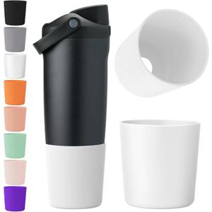 2 x 2Pcs Extra-Thick & Tall Protective Silicone Boot for Owala 30oz & 40oz FreeSip Sway Bottles & Tumblers - Improved Stability, Scratch-Resistant Non-Slip Bottom Cover for Owala Accessories (WHITE) (Green)